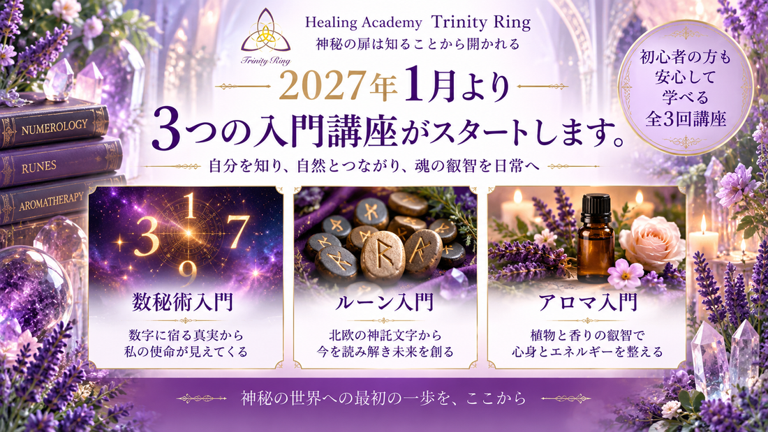 2027年1月より3つの入門講座がスタートします。
